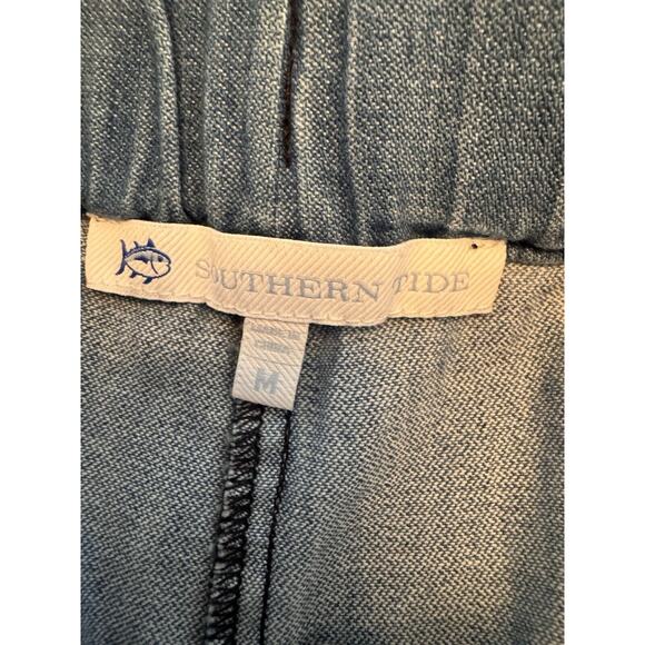 Southern Tide Mary Ellen Denim Shorts Size Medium Elastic Waist Chambray - Picture 3 of 10